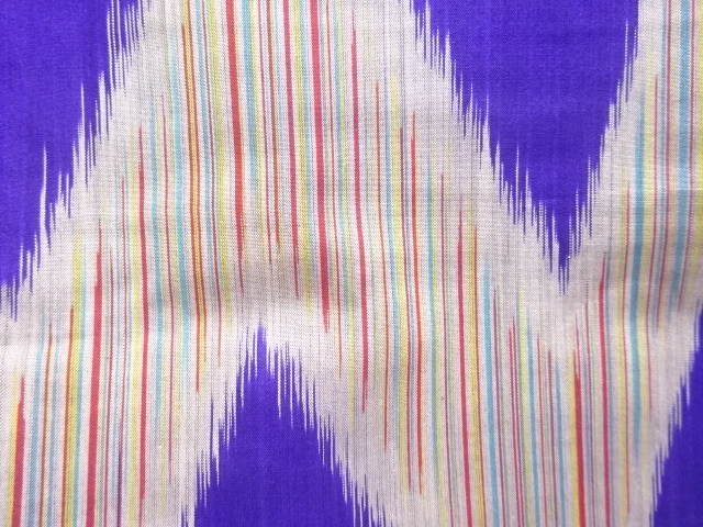 JAPANESE KIMONO / ANTIQUE KIMONO / SILK / MEISEN / WOVEN GEOMETRIC